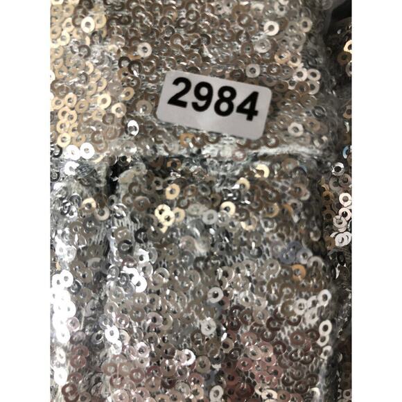 Chelsea28 Pant Sequin Embellished Straight Leg Elastic Waist Silver NWT Small - Picture 9 of 9